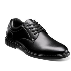 Nunn Bush Men's Wade Slip Resistant Plain Toe Oxford Black 10 W Wide